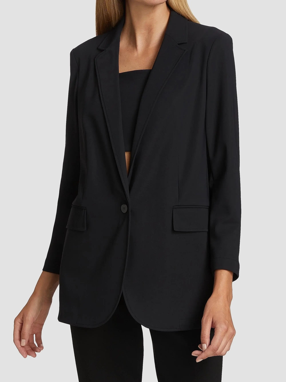 Theory Silk Black Single-Button Blazer Jacket Size 10